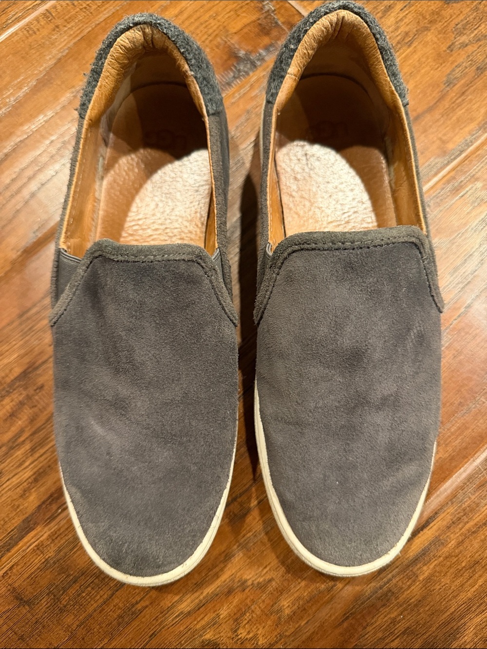 Women’s UGG Grey Suede Slip-On Sneakers 8
